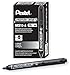 Pentel Handy-line S Retractable and Refillable Permanent Marker, Bullet Tip, Black Barrel, Black Ink, Box of 12 (NXS15-A)