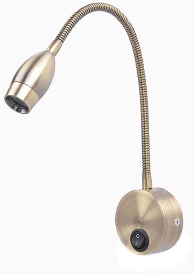 Meanyee Flexible Wall Mount Reading Lights/Bedside Lamp with Switch, 3 Watt CREE LED, Bronze Hard-Wired MY-B032