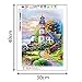 5D Diamond Painting, Staron Lighthouse Diamond Embroidery Painting DIY Cross Stitch Kit 5D Diamond Painting Crystals Embroidery Home Decor (D)