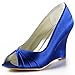 ElegantPark EP2009 Women Wedges Heel Peep Toe Pumps Satin Wedding Evening Dress Shoes