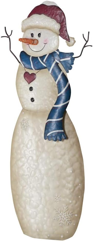 Decorative Garden Stakes - Collections Etc Christmas Snowmen Outdoor Metal Garden Stakes - 3D Seasonal Decor, Each Sold Separately