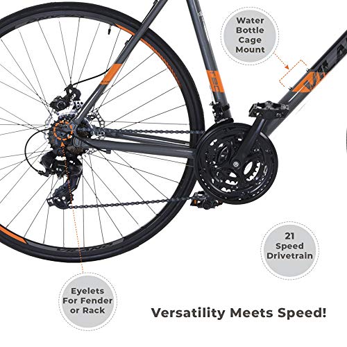 Vilano Tuono T20 Aluminum Road Bike 21 Speed Disc Brakes, 700c in