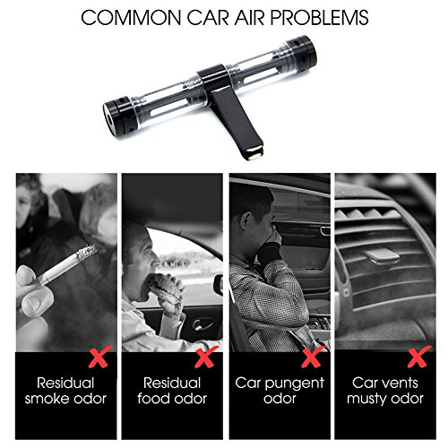 Car Air Freshener, AXELECT Auto Vent Clip Perfume Diffuser Adjustable with 2 Scented Sponge Bars for Vehicle Bedroom Office Travel (Black)