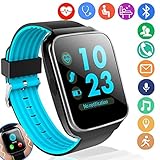 [Speedtalk SIM Included] Kids Smart Watch GPS Tracker Phone Call for Girls Boys Fitness Tracker Pedometer Watches with SOS Anti Lost Alarm Touch Camera Game Flashlight Christmas (Cute Pink)