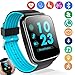 [Speedtalk SIM Included] Kids Smart Watch GPS Tracker Phone Call for Girls Boys Fitness Tracker Pedometer Watches with SOS Anti Lost Alarm Touch Camera Game Flashlight Christmas (Cute Pink)