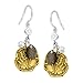 Silpada 'Perfect Composition' Natural Pyrite & Cubic Zirconia Drop Earrings in Sterling Silver & Brass