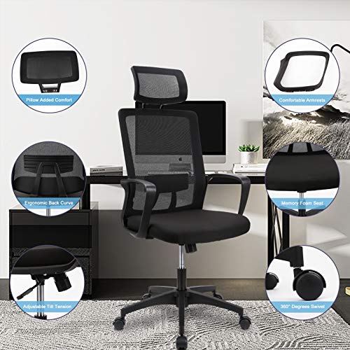 Ergousit Home Office Chair Ergonomic Desk Chair Mesh Computer Chair