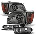AKKON - For Smoke 01-04 Toyota Tacoma Pickup Truck Headlights 4PCS Front Lamps + Corner Signal Lights 2 Pieces Set