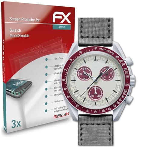 atFoliX Screen Protector compatible with Swatch MoonSwatch Protector Film, ultra clear and flexible FX Screen Protection Film (3X)