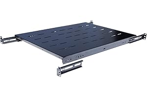 Fixed Rack Server Shelf 1U 19'' Shelves 4 Post Rack Mount Adjustable Deep for Server Network Rack (21.5" Depth)