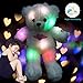 WEWILL LED Teddy Bear Glow Stuffed Animal Colorful Light Up Plush Toy Gift for Girlfriend Kids on Birthday Christmas,15-Inch, White