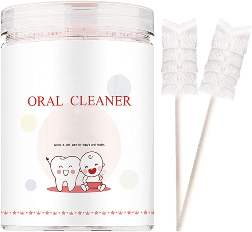 Baby Oral Cleaner, Baby Tongue Toothbrush Gauze 0-1-2-3 Year Old Newborn Oral Care Tool