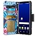 Galaxy Wireless Case Compatible for Samsung Galaxy S8 Plus Wallet Case [Kickstand] Pu Leather Flip Folio Cover with Wrist Strap&ID Slots for Galaxy S8 Plus Phone Case - Blue Butterfly