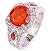 Psiroy Women's 925 Sterling Silver Plated Round Simulated Garnet Halo Anniversary Ring Size 7