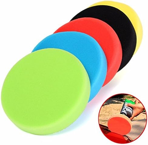 5pcs 6 Inch Flat Sponge Buffing Polishing Pad Kit For Car Polisher