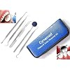 Dental Hygiene set of 5-Stainless Steel Tarter Scraper/Scaling Remover, Dental Toothpick, Mouth Mirror Scaler Tweezer…