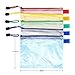 KATEVO Zipper File Bags, Pack of 5, 5 Colors Zippered Water-Resistant PVC Bag Storage Pouch for Women, Men Organizer Document, Business Receipts, Cosmetics, Travel Accessories (A5 9.4''x6.9'')
