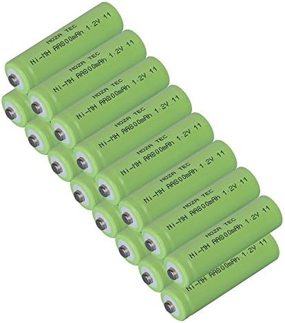 Noza Tec AA Pre-Charged Rechargeable Batteries NI-MH 1.2V 800mAh For Outdoor Garden Lights-Pack of (16)