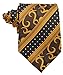Scott Alone : New Classic Gold Black Striped 100% New Jacquard Woven Silk Men's Tie Necktie