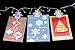 LED Christmas Greeting Card Holder - Hanging Organizer with 10 Snowflake Photo Display Clips - Battery Operated with Multi-Colored Lights