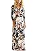 AlvaQ Women Spring Sexy Deep V Neck 3 4 Sleeve Eveing Formal Maxi Dress Cocktail Plus Size Large Black