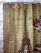 Paris Eiffel Tower Butterfly and Flower Print Shower Curtain Waterproof Mildew-proof Polyester Fabric Bathroom Accessories Home Decoration