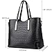 Z-joyee Women Shoulder Bag 2 Piece Tote Bag Pu Leather Handbag Purse Bags Set, Black