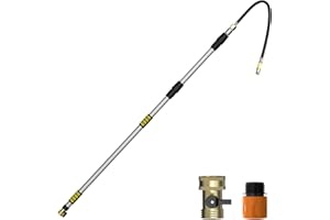 SISUPASSIE 20FT Reach Gutter Cleaning Tools from Ground, Telescopic Rain Gutter Cleaners Tool with Quick Connect Adapter and Bendable Wand for 2nd Story House