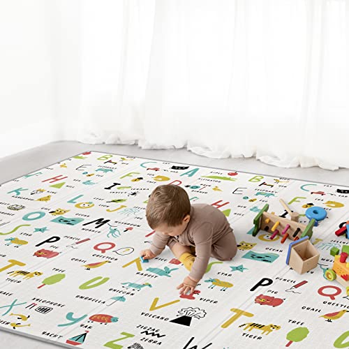 Baby Play Mat 79" X 71",Reversible Waterproof Foldable Foam Floor