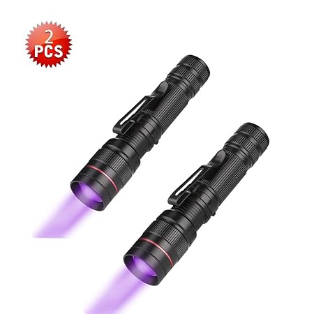 WindFire UV-Taschenlampe mit Zoom, 395 nm, UV-Lampe für Markierungschecker, Gelderkennungsbatterie, 1 x 14500 Batterie, 1 x A