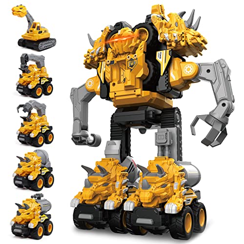 Toy Car for 5+ Year Old Boys5 in 1 STEM Dinosaur Transforming Robot Building