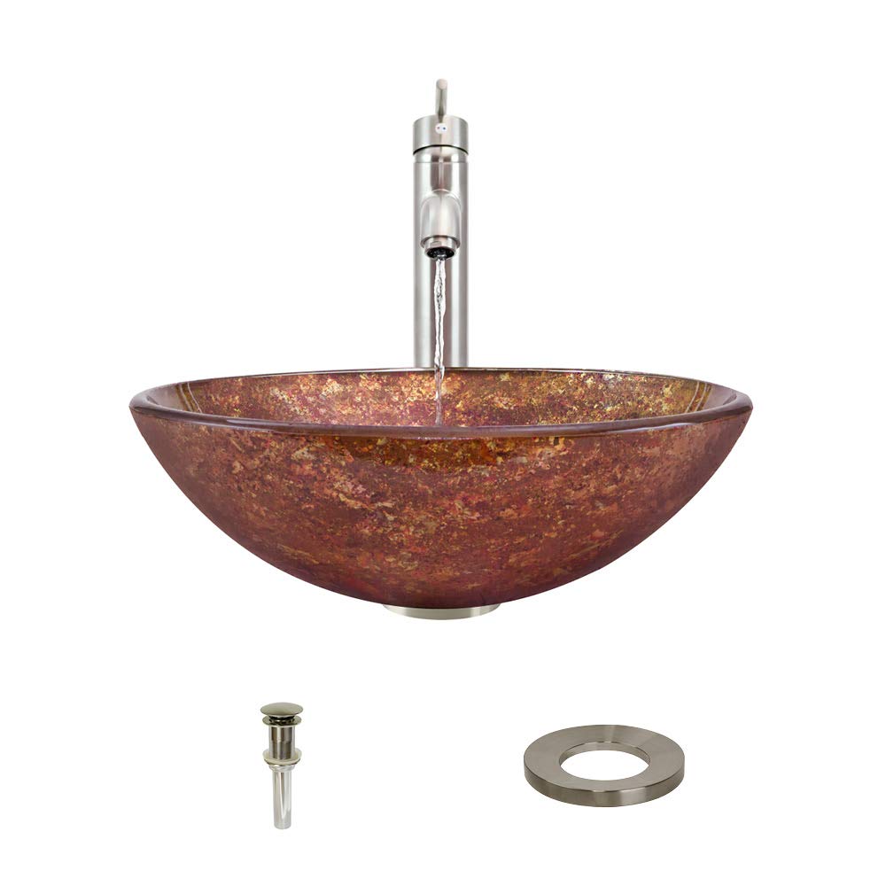 639 Brushed Nickel Bathroom 718 Vessel Faucet Ensemble (Bundle 4