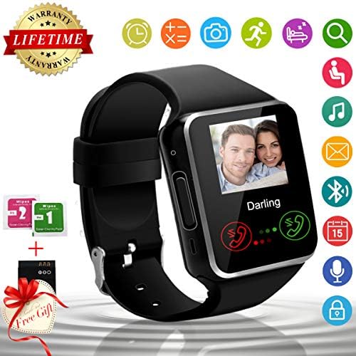 Smart Watch,Bluetooth Smartwatch Touchscreen with Camera, Smart Watches Waterproof Smart Wrist Watch Phone Compatible Android for Men Women Kids (X-Black)