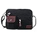 Unisex Small Vintage Canvas Shoulder Satchel Bag Messenger Pack Cross body Bags Case for iPad Travel Sling Bag Portfolio Working Bag Men’s Purse Organizer Outdoor Gear for Climbing Hiking-Black