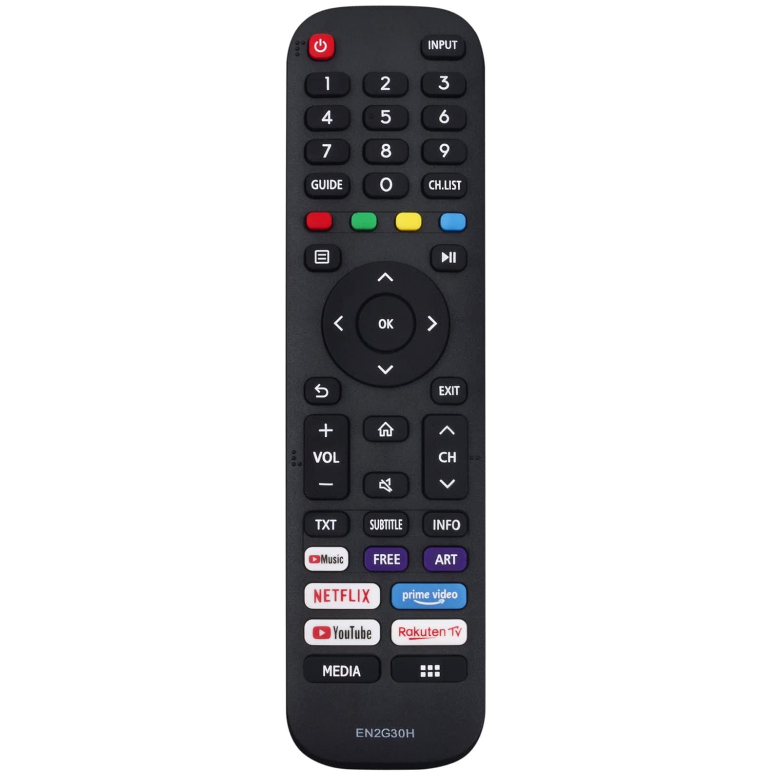 EN2G30H Replacement Remote Control Fit for Hisense UHD Smart TV 50A7500F 50A7520F 50A7540F 50A7560F 50AE7400F 50AE7410F 50AE7430F 50AE7450F 50A7500FTUK 50A7520FTUK 50AE7400FTUK 50AE7410FTUK