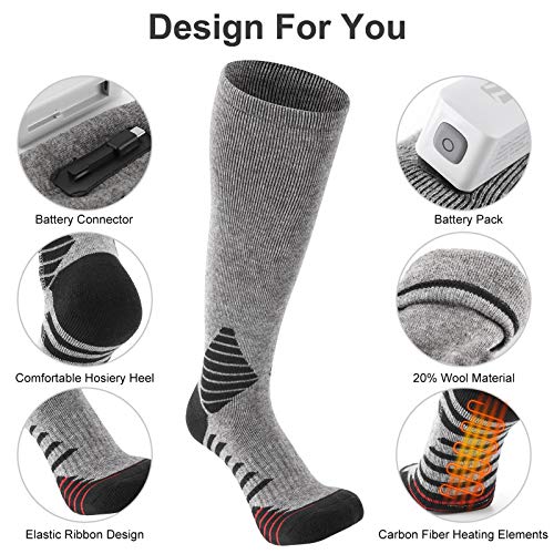 PROSmart Verwarmde sokken, elektrische verwarmingssokken met 3 standen, instelbare temperatuur, verwarmde sokken… - Image 5