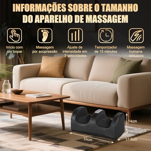 Massageador Shiatsu para Os Pés ou Pernas, Massageador Elétrico para Pés e Pernas com Shiatsu Foot Bivolt