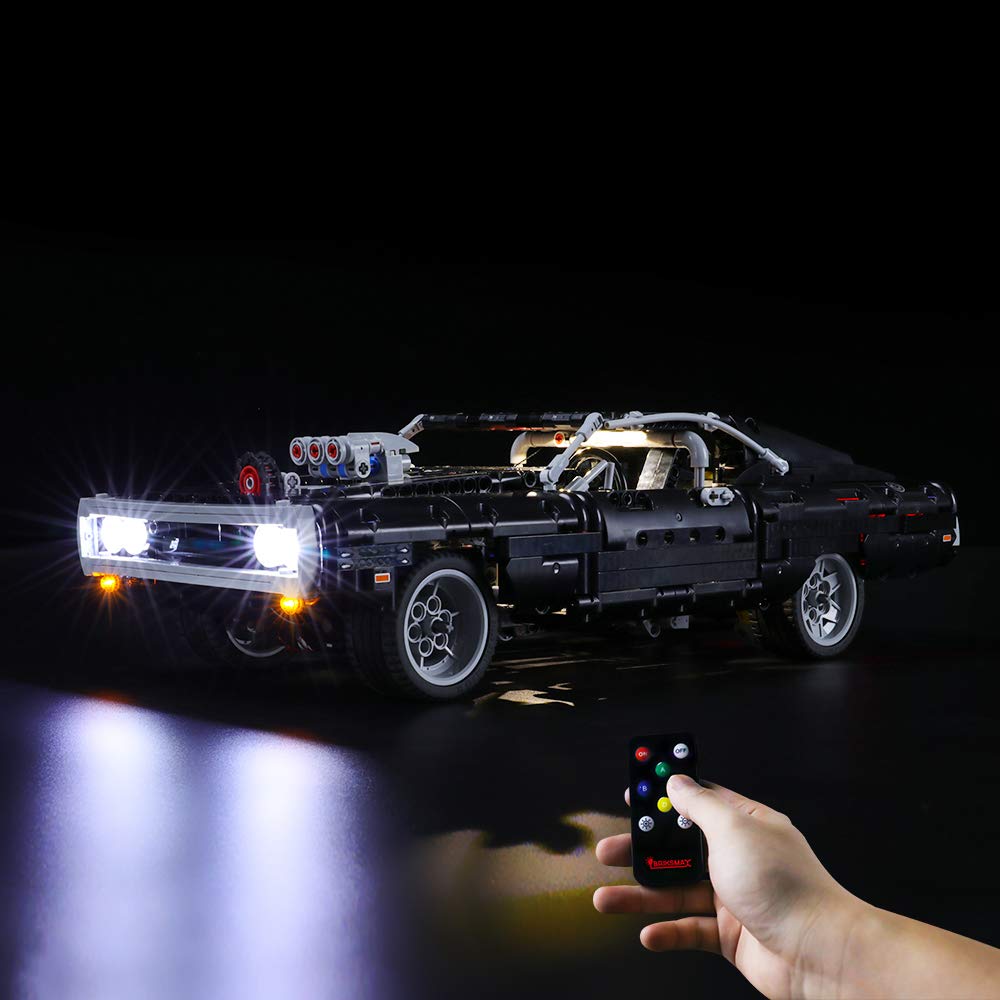 BRIKSMAXLed Lighting Kit for Technic Fast & Furious Dom’s Dodge Charger - Compatible with Lego 42111 Building Blocks Model- Not Include The Lego Set
