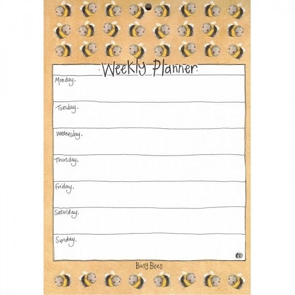 A4 Weekly Planner by Alex Clark Art 'Busy Bees"'