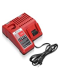 Powerextra 48-59-1812 - Cargador de batería para Milwaukee M12 M14 M18 48-11-2420 48-11-2440 48-11-1820 48-11-1840 48-11-1850 48-11-2401 48-11-1890