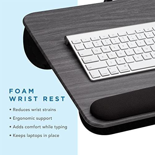 LapGear Home Office Pro Lap Desk with Wrist Rest, Mouse Pad, and Phone