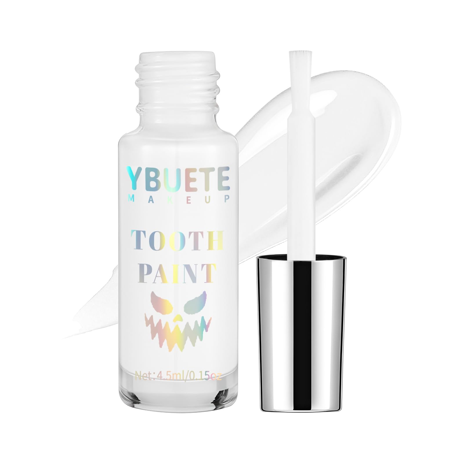 Photo 1 of YBUETE White Teeth Paint, Instant Bright White Vampire Tooth Costume -No Streak, Long Last Tooth Makeup FX Paint, Professional Cosplay Teeth for Cosplay, Halloween Makeup & Special Effects