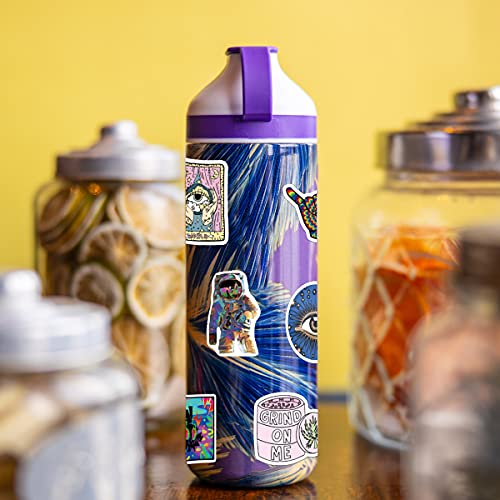 ViKiVi Stoner Psychedelic Stickers for Adults, 100 Pcs Waterproof Water Bottle Stickers for Hydroflask, Cool Vinyl Decal Stickers Pack for Computer Laptop Skateboard Phone case