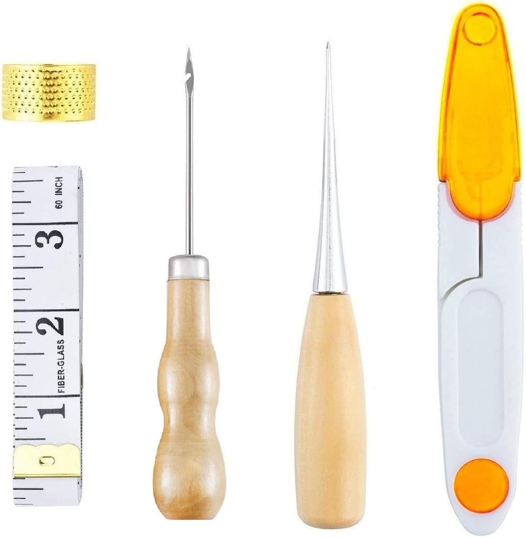 18 Pieces Leather Craft Tool Leather Hand Sewing Needles Upholstery Carpet Leather Canvas DIY Sewing Accessories