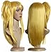 ANOGOL Hair Cap +Cosplay Wig Golden Synthetic Hair with 1 Ponytail