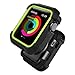 UMTELE Rugged Apple Watch Case 42mm, Shock Proof Bumper Cover Scratch Resistant Protective Case for Apple Series 3, Series 2, Series 1, Black/VoltYellow