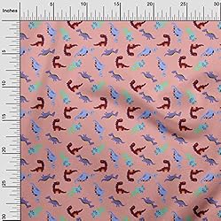 oneOone Cotton Poplin Light Pink Fabric Colorful
