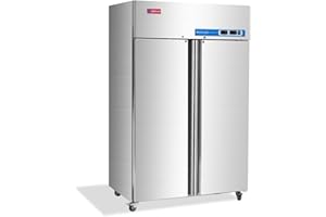 WESTLAKE Commercial Refrigerator and Freezer Combo 48"W 2 door 2 Section Stainless Steel Reach in Solid door Fan Cooling 36 Cu.ft Refrigerator and Freezer Combo for Restuarant, Bar, Shop, etc