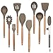 Silicone Kitchen Cooking Utensil Set, 10 Pieces Baking Set Serving Gadgets and Tools for Nonstick Cookware, Wood Handle, Housen Solutions