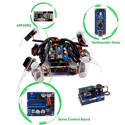 sunfounder crawling quadruped robot kit for arduino